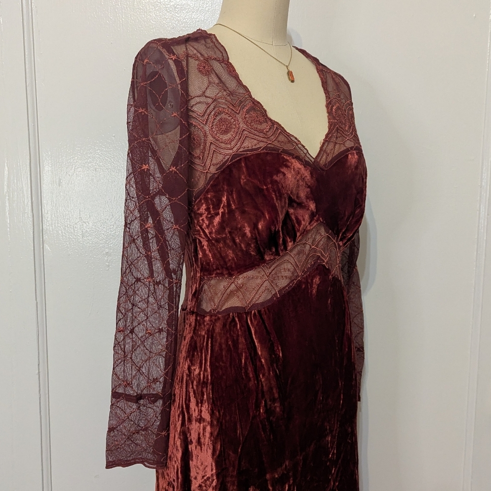 Beautiful rust orange Steffi Dobribt Edwardian-style dress - Picture 3 of 8